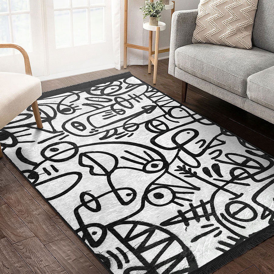 “Sokak Ruhu ” Kaymaz Taban Yıkanabilir Dikdörtgen, Kare Halı