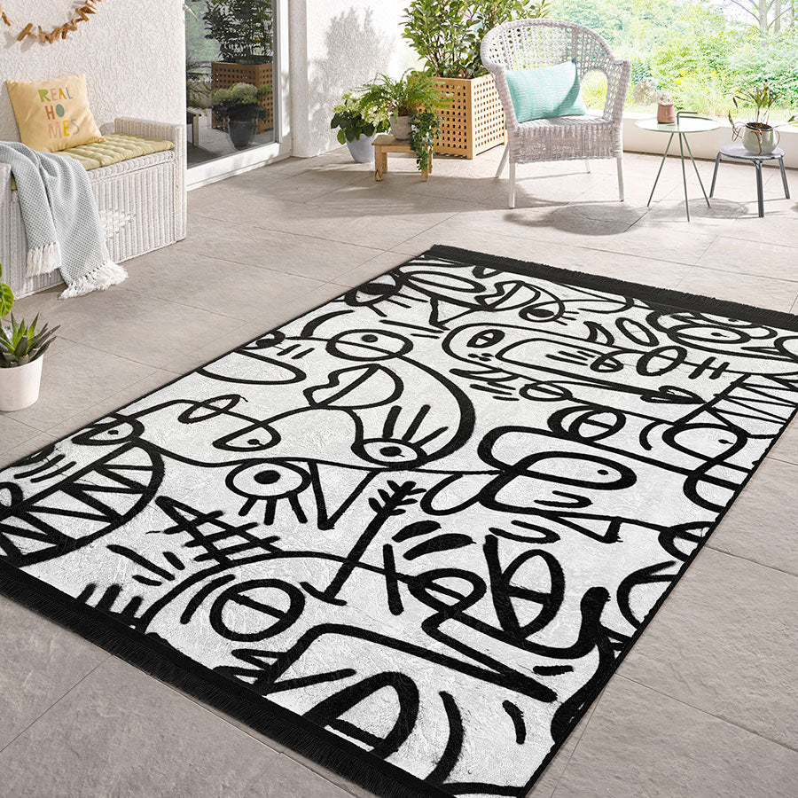 “Sokak Ruhu ” Kaymaz Taban Yıkanabilir Dikdörtgen, Kare Halı