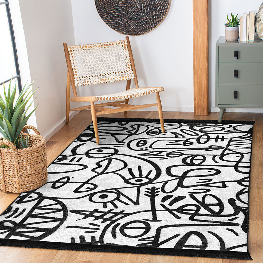 “Sokak Ruhu ” Kaymaz Taban Yıkanabilir Dikdörtgen, Kare Halı