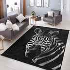 Zebra Noir Kaymaz Taban Yıkanabilir Dikdörtgen, Kare Halı