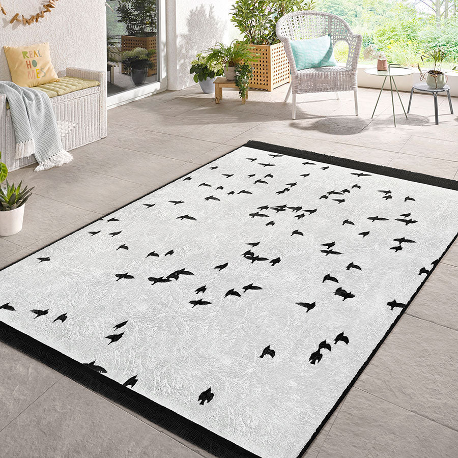 “Gökyüzüne Doğru” Kaymaz Taban Yıkanabilir Dikdörtgen, Kare Halı