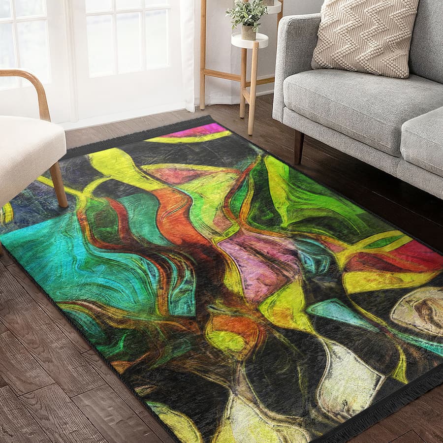 “Renk Harmanı ” Kaymaz Taban Yıkanabilir Dikdörtgen, Kare Halı