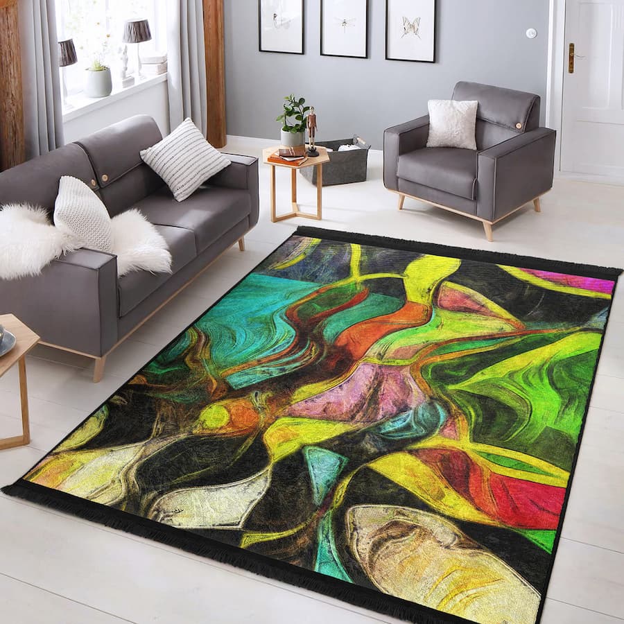 “Renk Harmanı ” Kaymaz Taban Yıkanabilir Dikdörtgen, Kare Halı