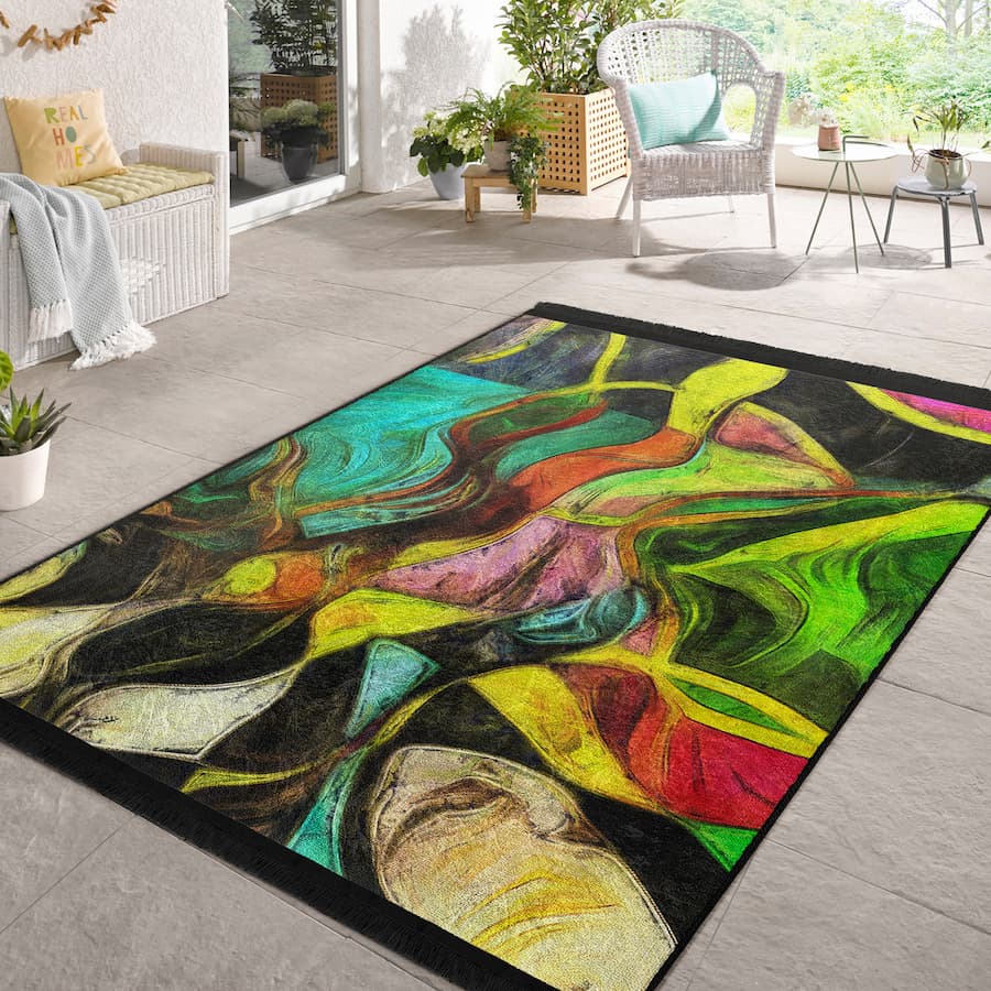 “Renk Harmanı ” Kaymaz Taban Yıkanabilir Dikdörtgen, Kare Halı