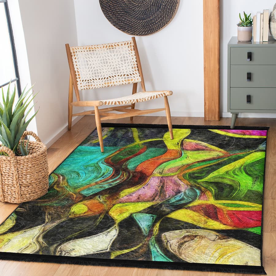 “Renk Harmanı ” Kaymaz Taban Yıkanabilir Dikdörtgen, Kare Halı