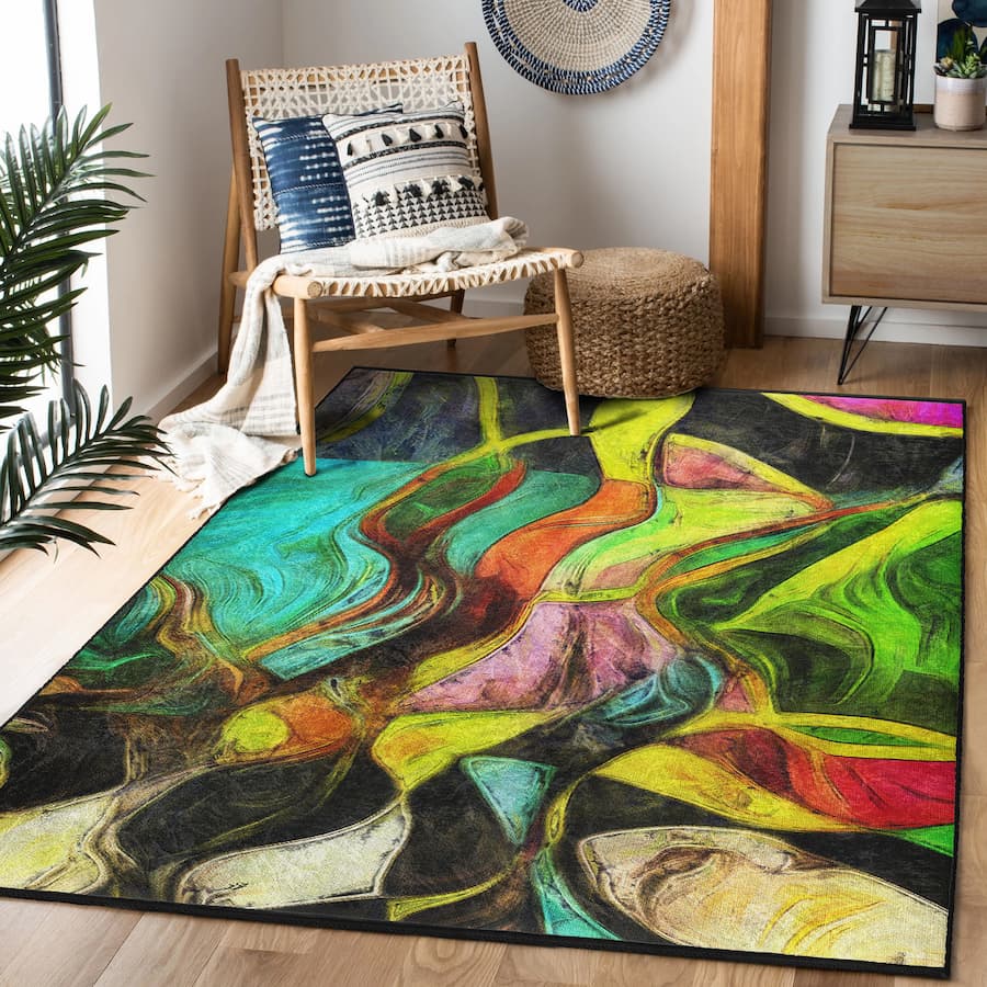 “Renk Harmanı ” Kaymaz Taban Yıkanabilir Dikdörtgen, Kare Halı