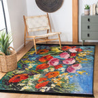 “Kır Çiçekleri ” Kaymaz Taban Yıkanabilir Dikdörtgen, Kare Halı