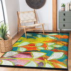 “Renkli Dallar ” Kaymaz Taban Yıkanabilir Dikdörtgen, Kare Halı