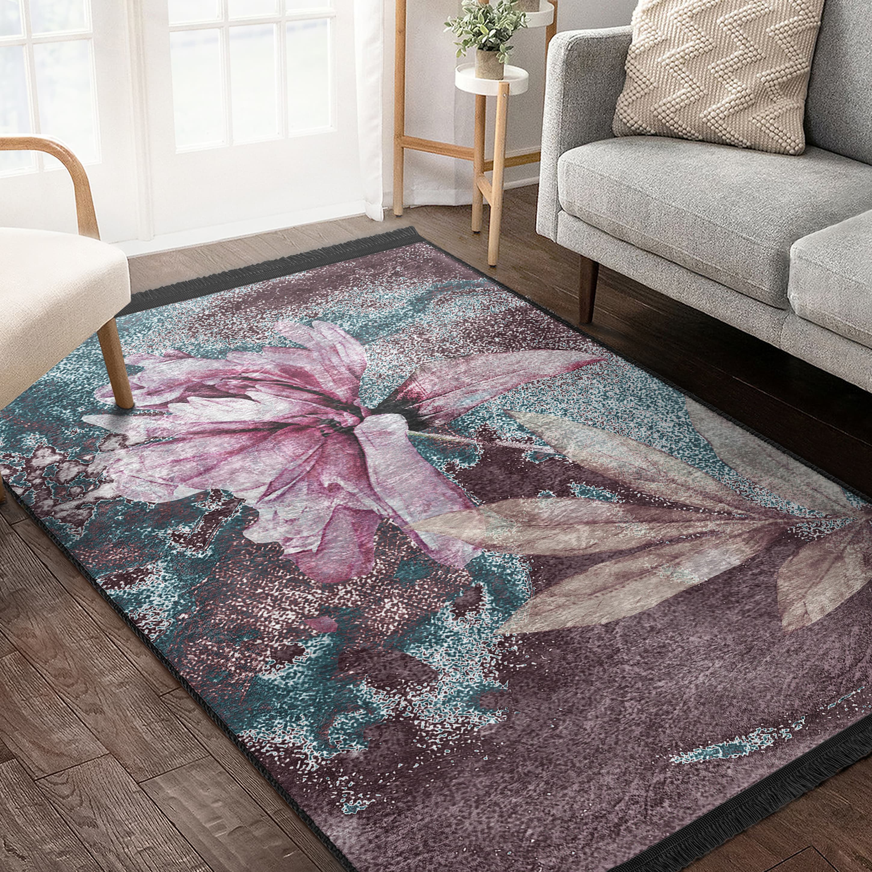 “Gurbet ” Kaymaz Taban Yıkanabilir Dikdörtgen, Kare Halı