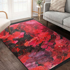 “Kızıl Alev ” Kaymaz Taban Yıkanabilir Dikdörtgen, Kare Halı