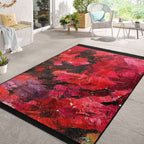 “Kızıl Alev ” Kaymaz Taban Yıkanabilir Dikdörtgen, Kare Halı