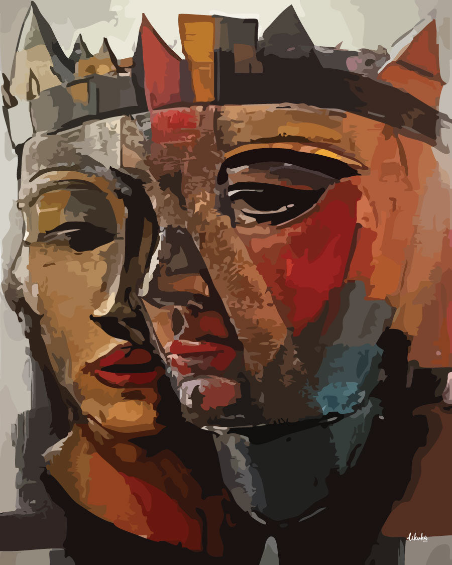 "Bir Taht, İki Yürek" Tuval Üzerine Dijital Baskı Kanvas