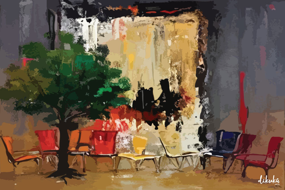 "Bir Devrin Ardından" Soyut Modern Tuval Dijital Kanvas Tablo