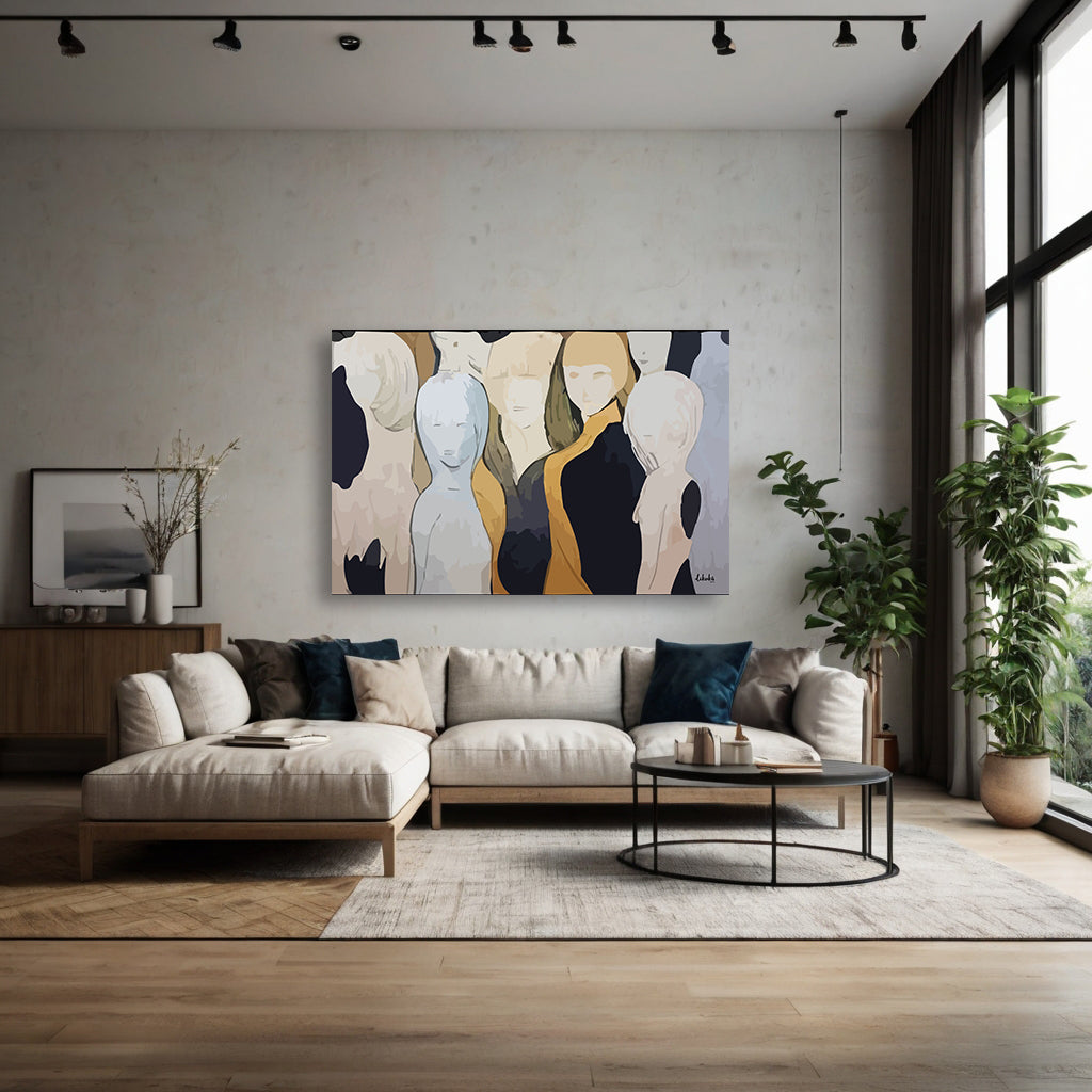 "Bir Parça İnsan" Abstract Modern Tuval Kanvas Tablo