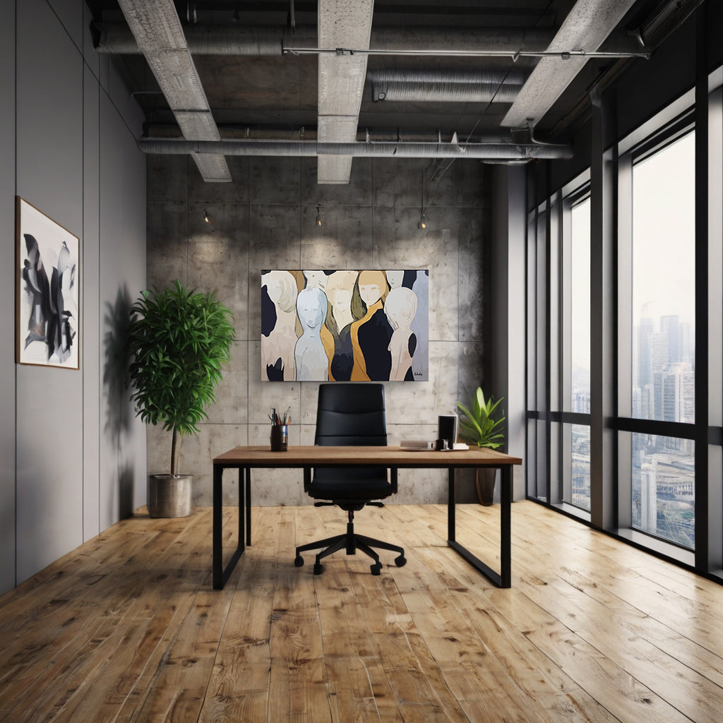 "Bir Parça İnsan" Abstract Modern Tuval Kanvas Tablo