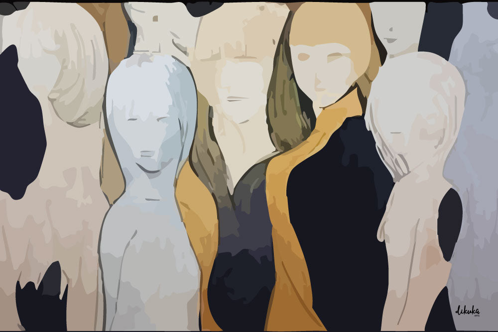 "Bir Parça İnsan" Abstract Modern Tuval Kanvas Tablo