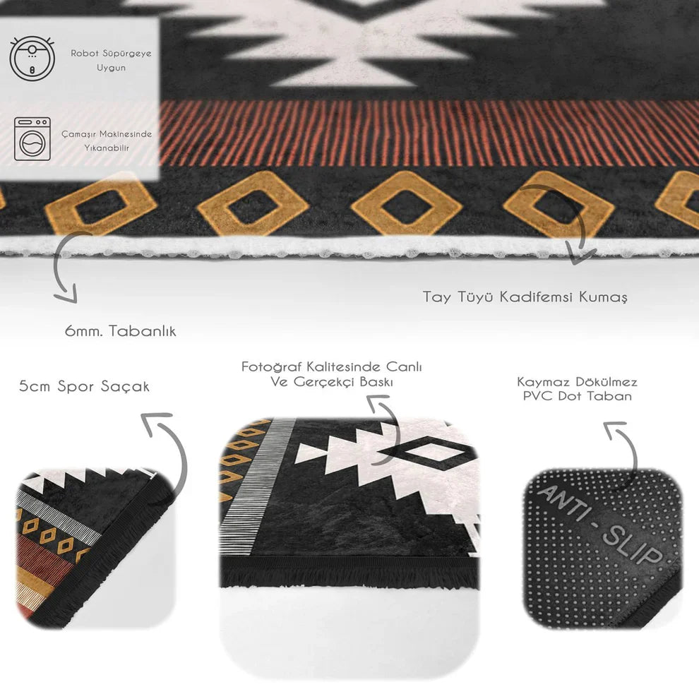 “Sokak Ruhu ” Kaymaz Taban Yıkanabilir Dikdörtgen, Kare Halı