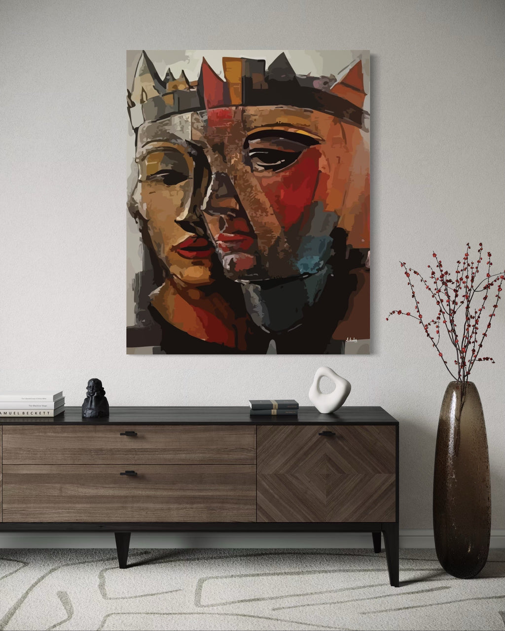 "Bir Taht, İki Yürek" Tuval Üzerine Dijital Baskı Kanvas