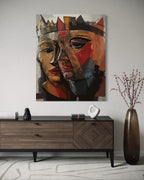 "Bir Taht, İki Yürek" Tuval Üzerine Dijital Baskı Kanvas