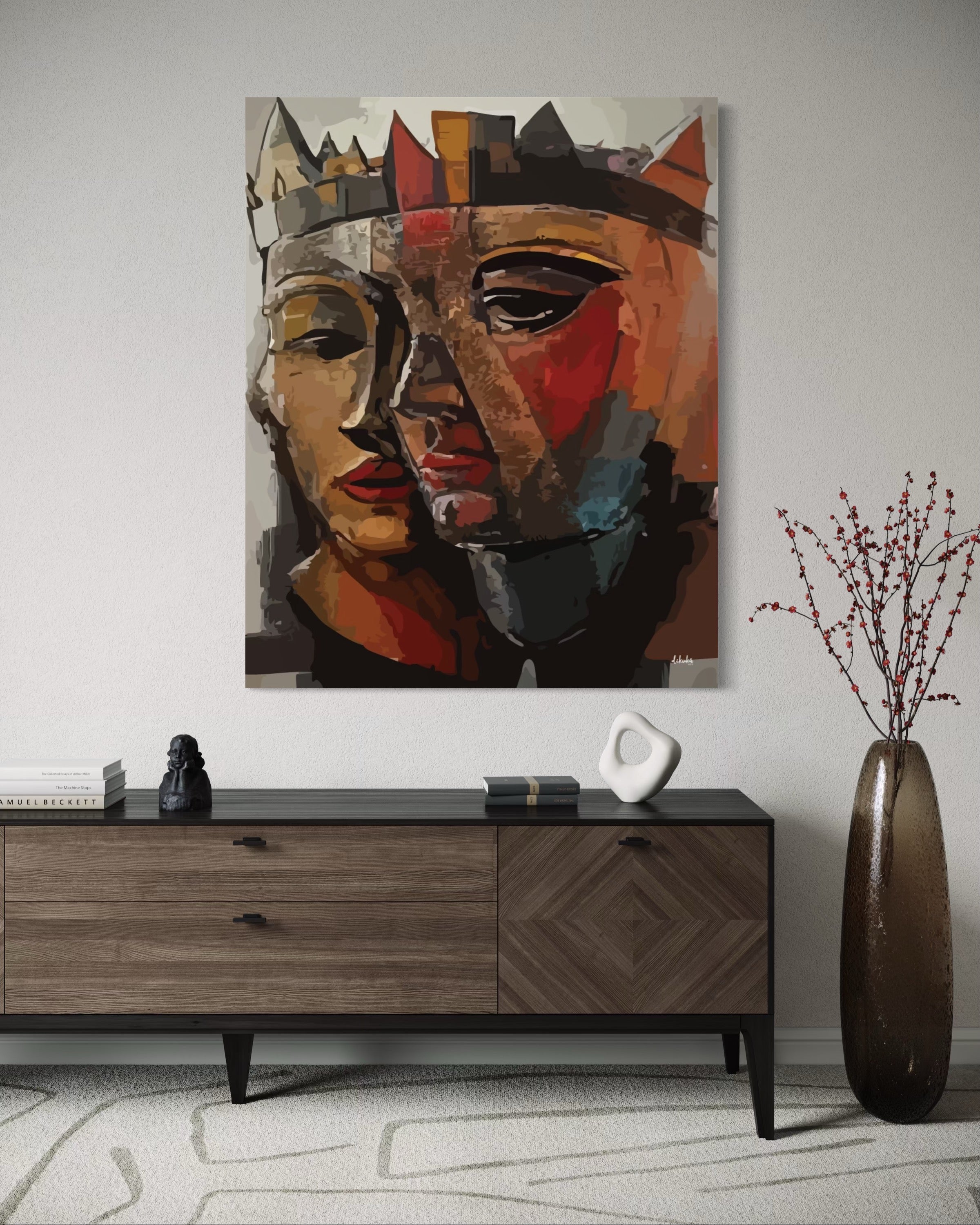 "Bir Taht, İki Yürek" Tuval Üzerine Dijital Baskı Kanvas