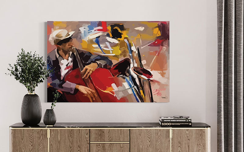 "Sokakların Ritmi”" Soyut Modern Tuval Dijital Kanvas Tablo