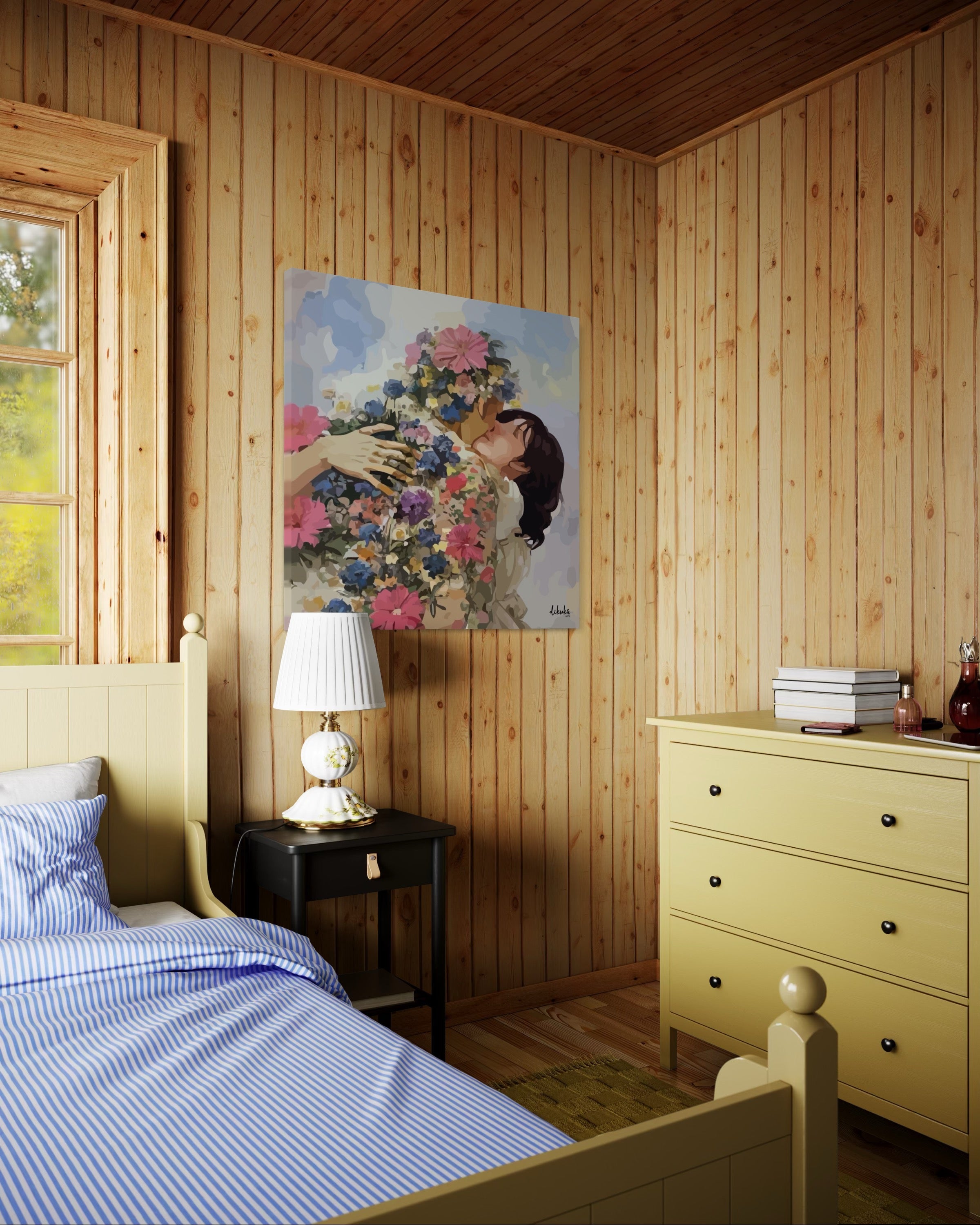 "Aşka Sarılmak" Tuval Üzerine Dijital Baskı