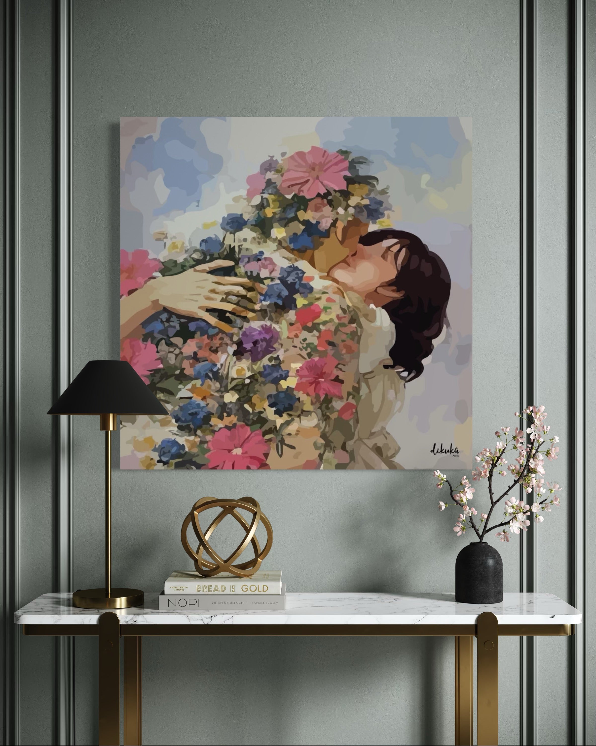 "Aşka Sarılmak" Tuval Üzerine Dijital Baskı