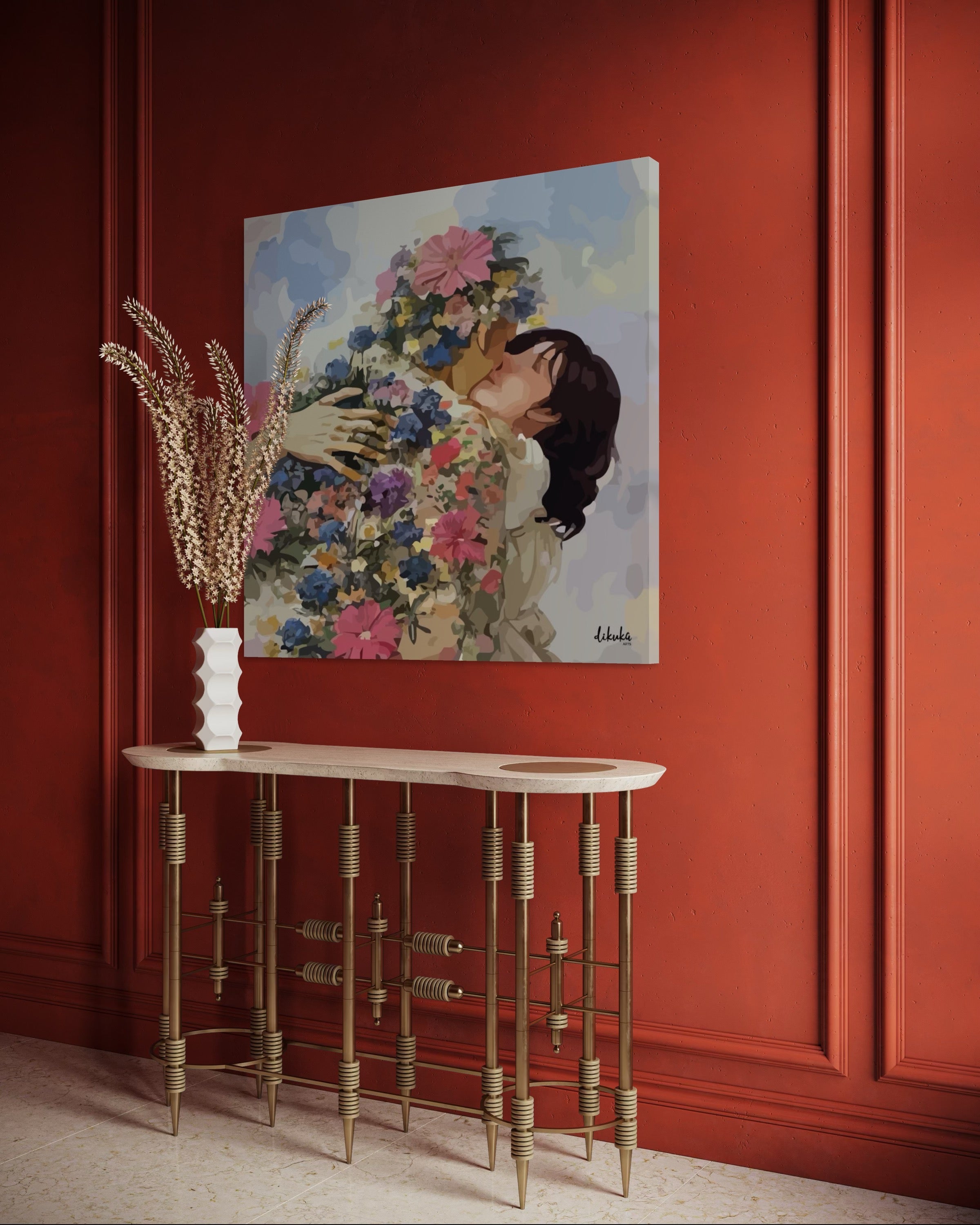 "Aşka Sarılmak" Tuval Üzerine Dijital Baskı