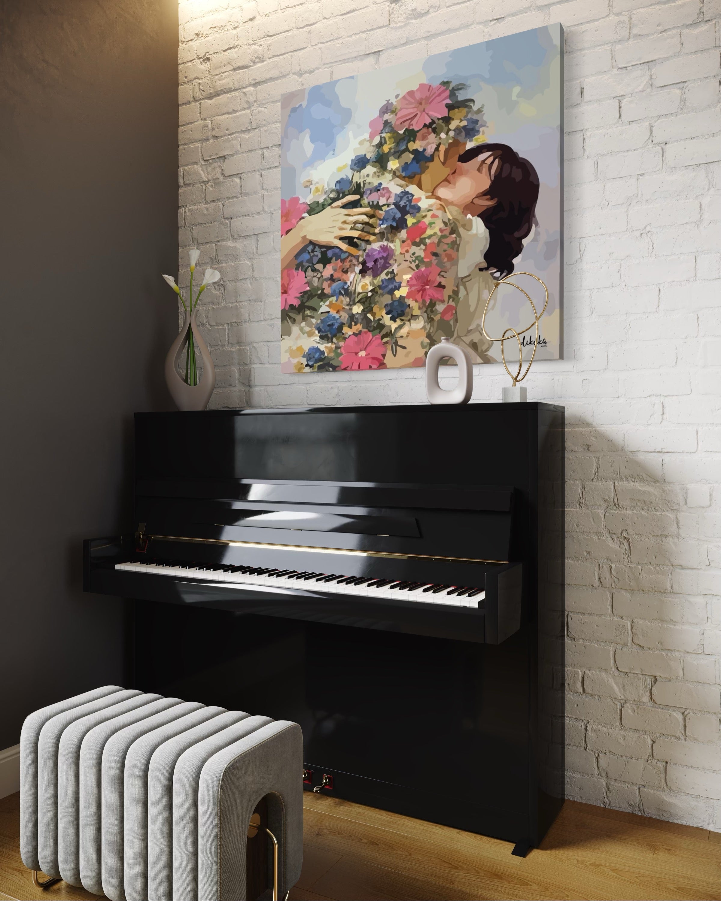 "Aşka Sarılmak" Tuval Üzerine Dijital Baskı