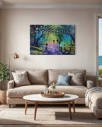 "Gökkuşağı Yolculuğu" Soyut Modern Tuval Dijital Kanvas Tablo