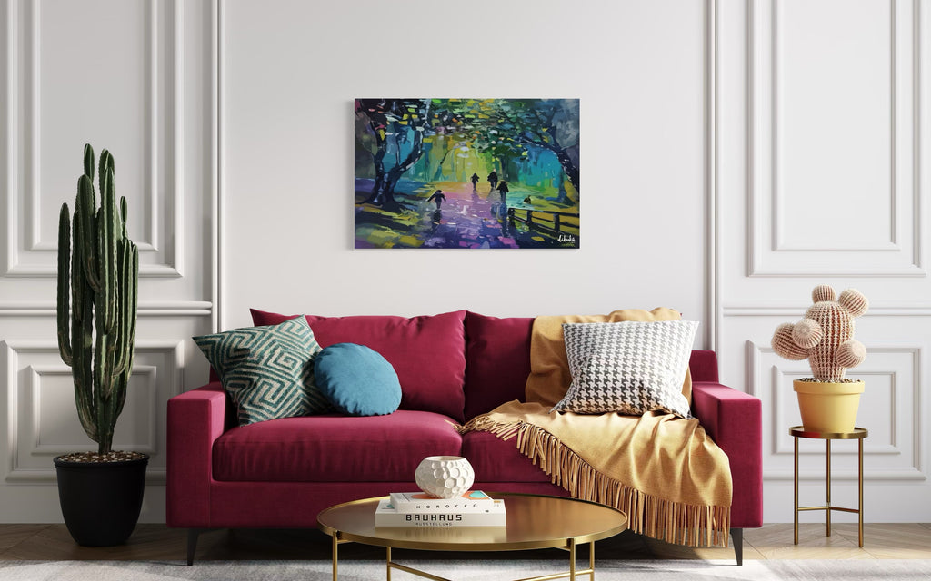 "Gökkuşağı Yolculuğu" Soyut Modern Tuval Dijital Kanvas Tablo