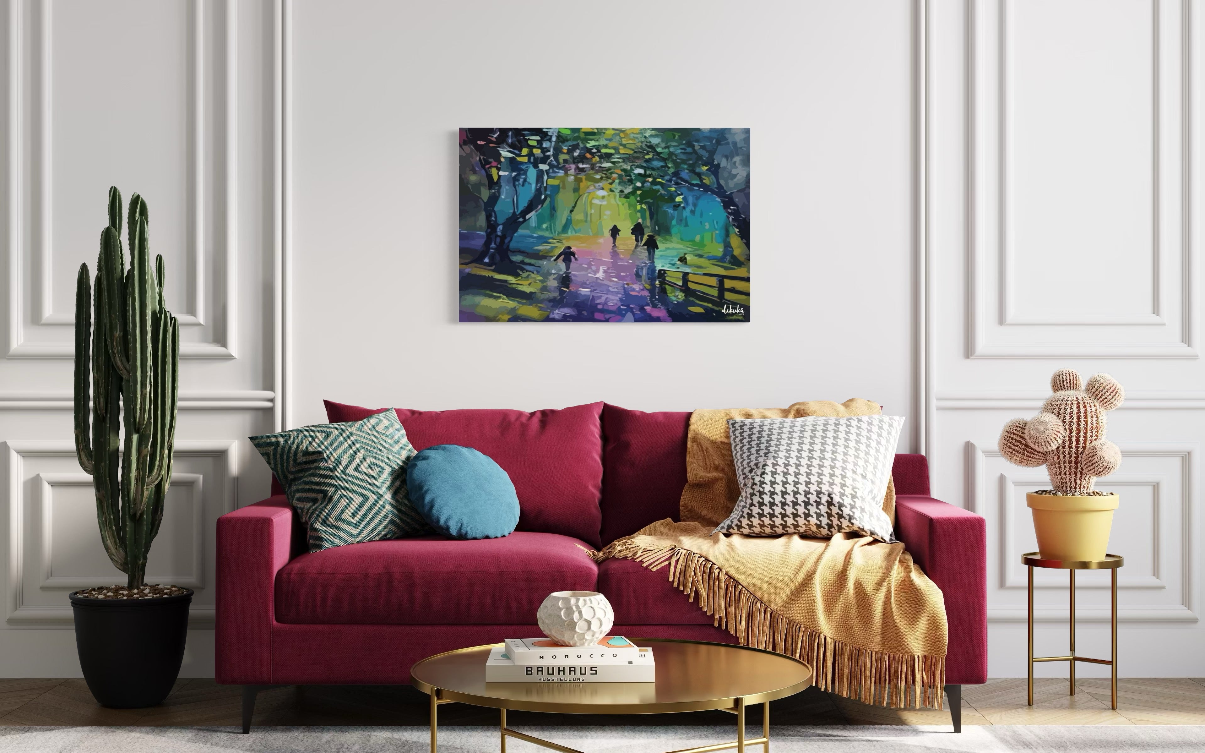 "Gökkuşağı Yolculuğu" Soyut Modern Tuval Dijital Kanvas Tablo