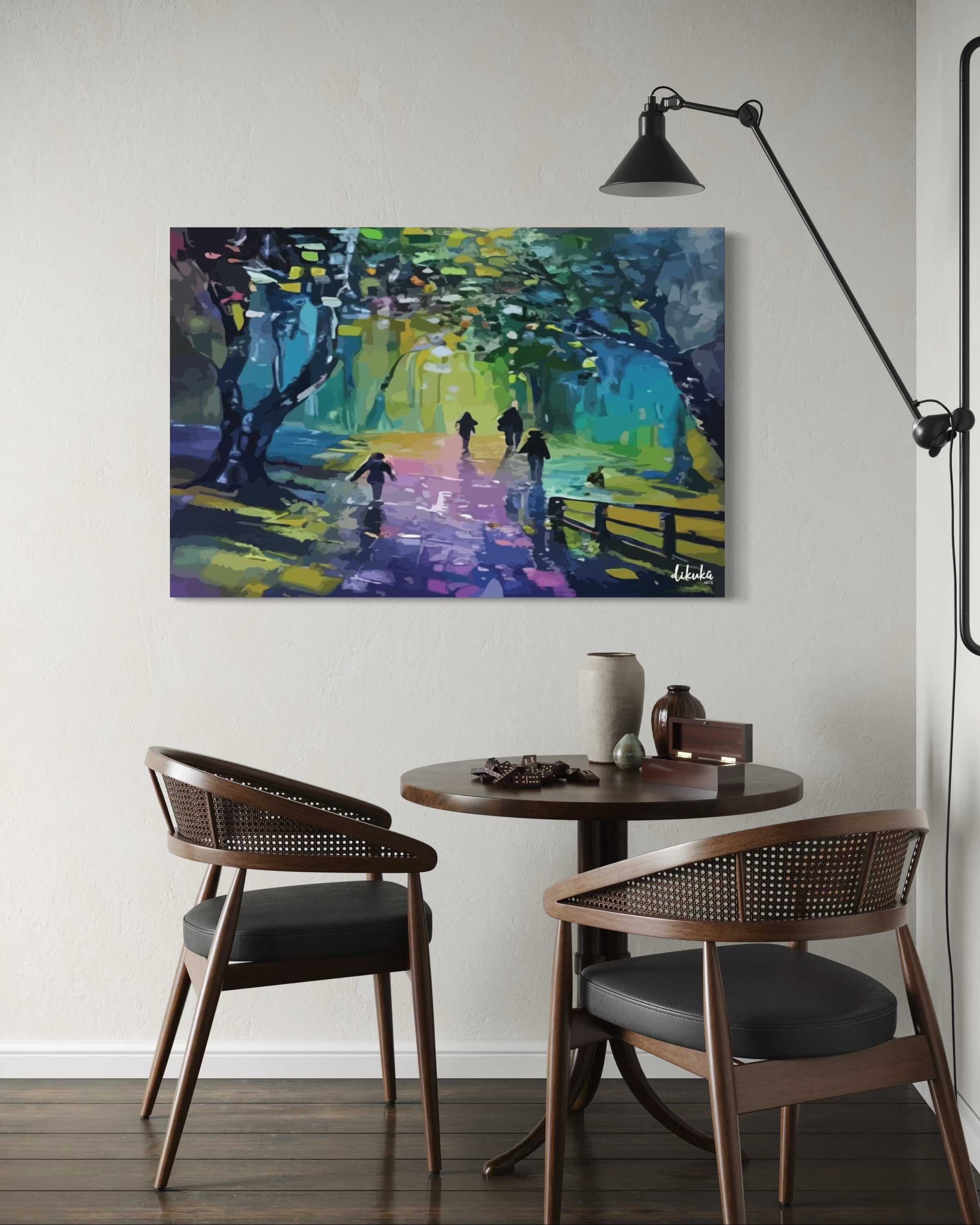 "Gökkuşağı Yolculuğu" Soyut Modern Tuval Dijital Kanvas Tablo