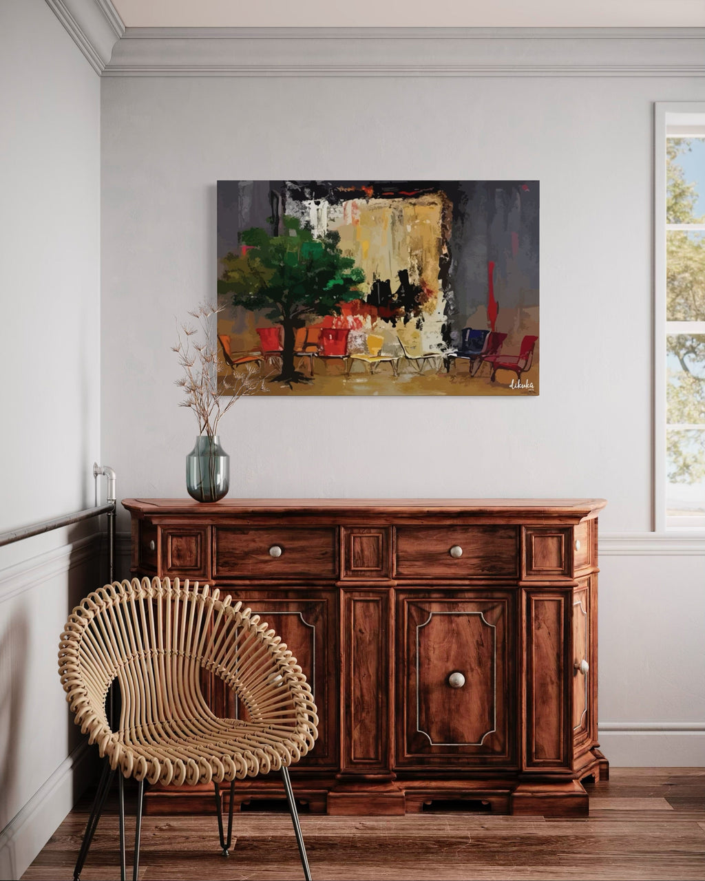 "Bir Devrin Ardından" Soyut Modern Tuval Dijital Kanvas Tablo