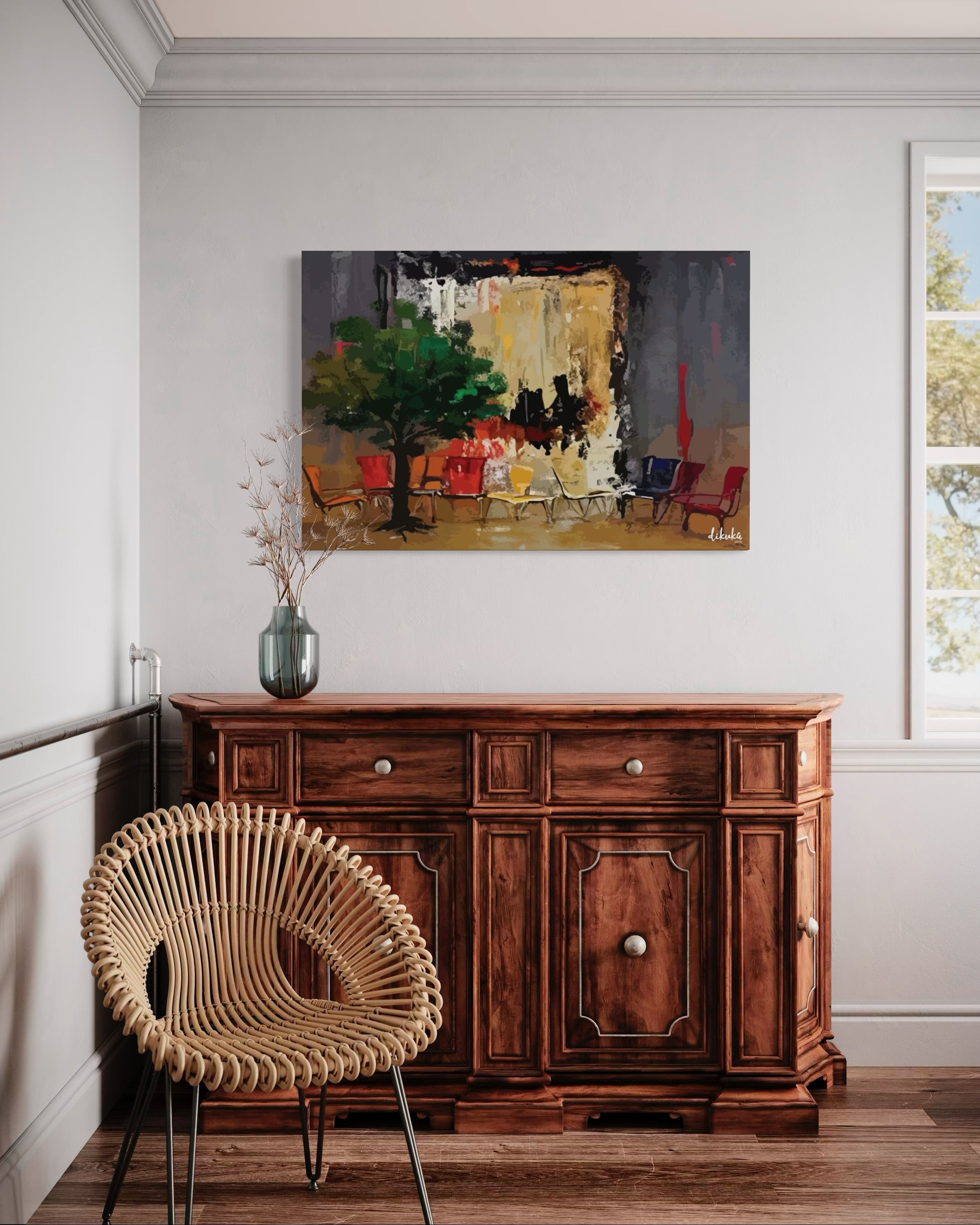 "Bir Devrin Ardından" Soyut Modern Tuval Dijital Kanvas Tablo