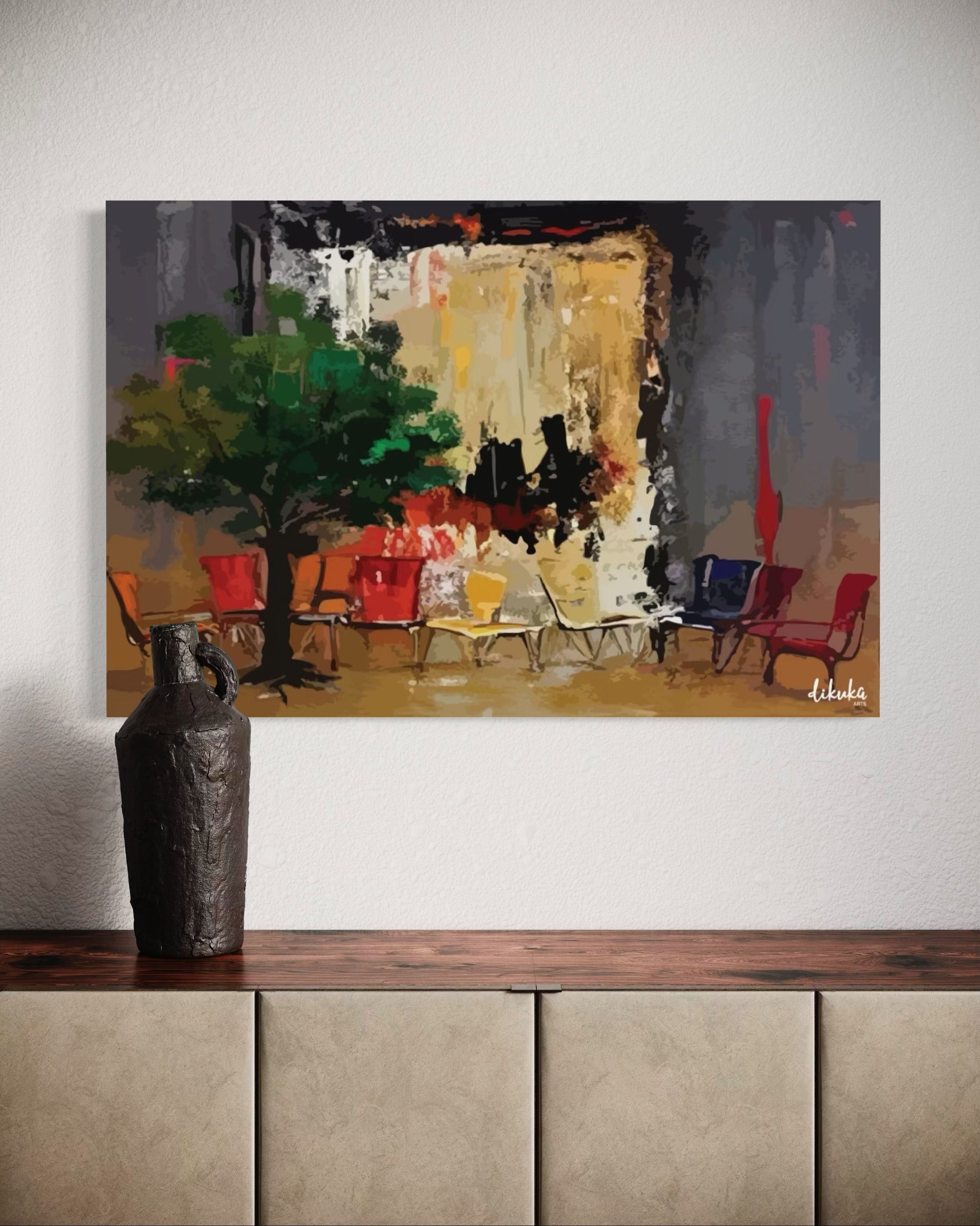 "Bir Devrin Ardından" Soyut Modern Tuval Dijital Kanvas Tablo