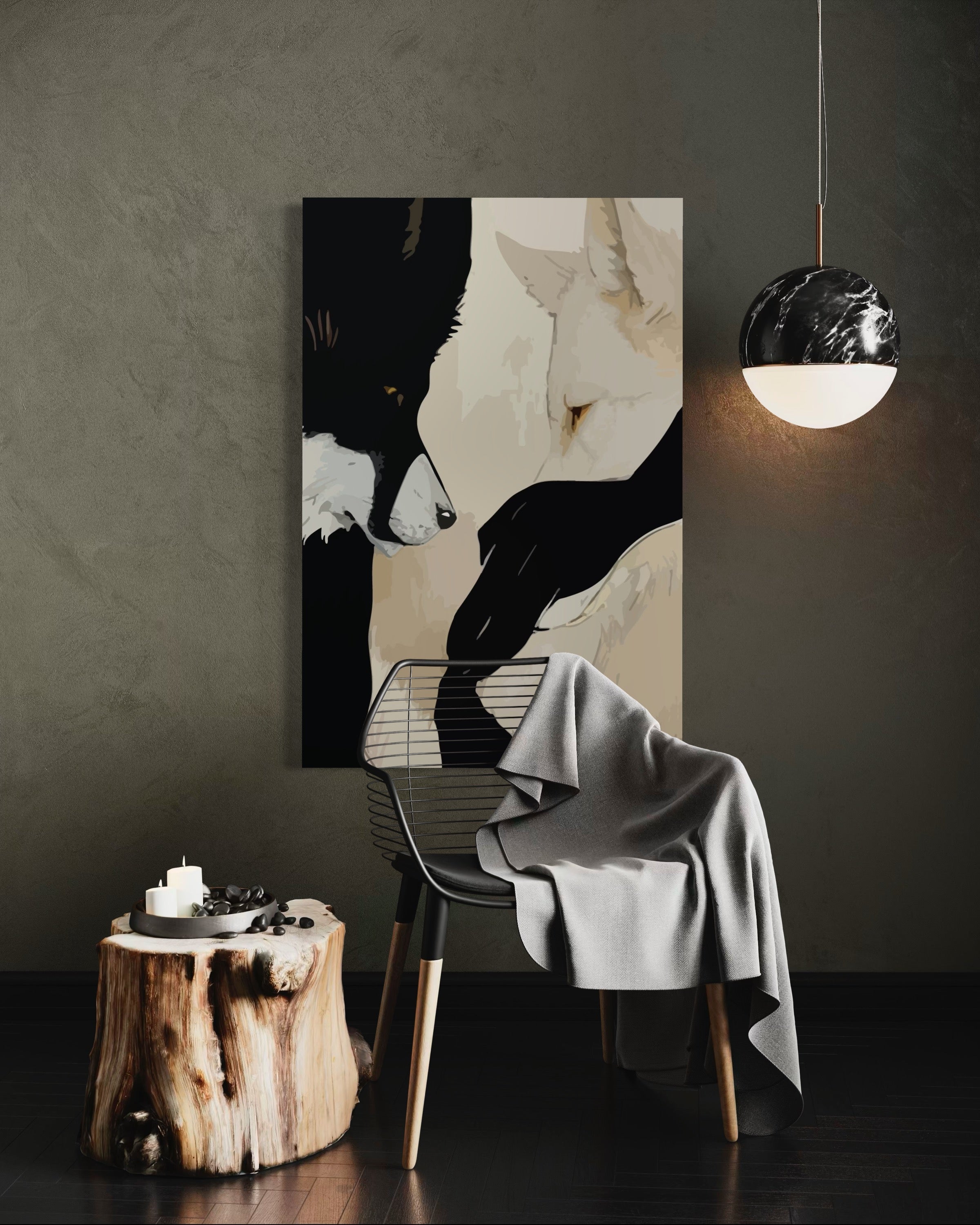 "Geceyle Gün" Tuval Üzerine Dijital Baskı Kanvas