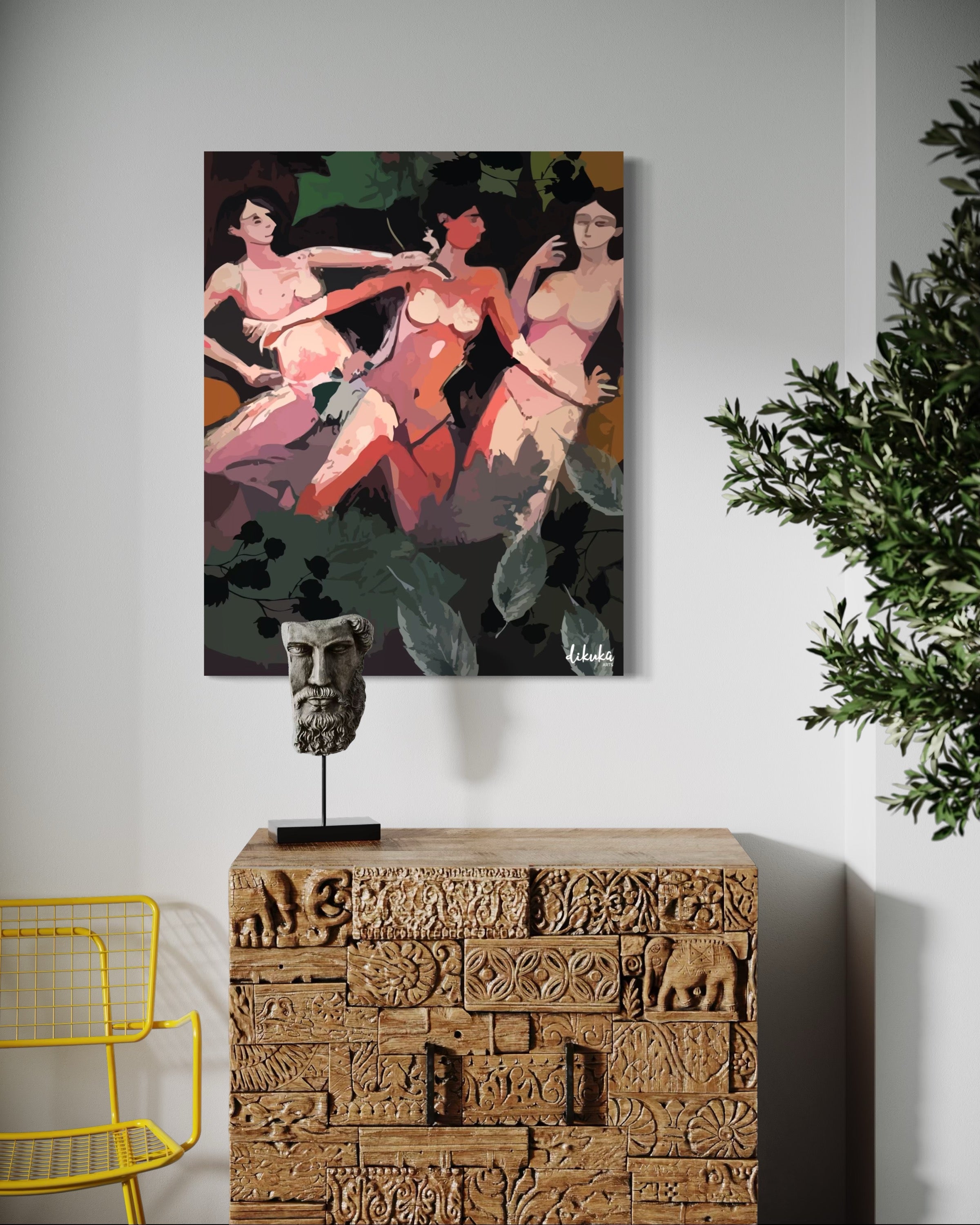 "Üç Zamanın Kadını" Tuval Üzerine Dijital Baskı Kanvas