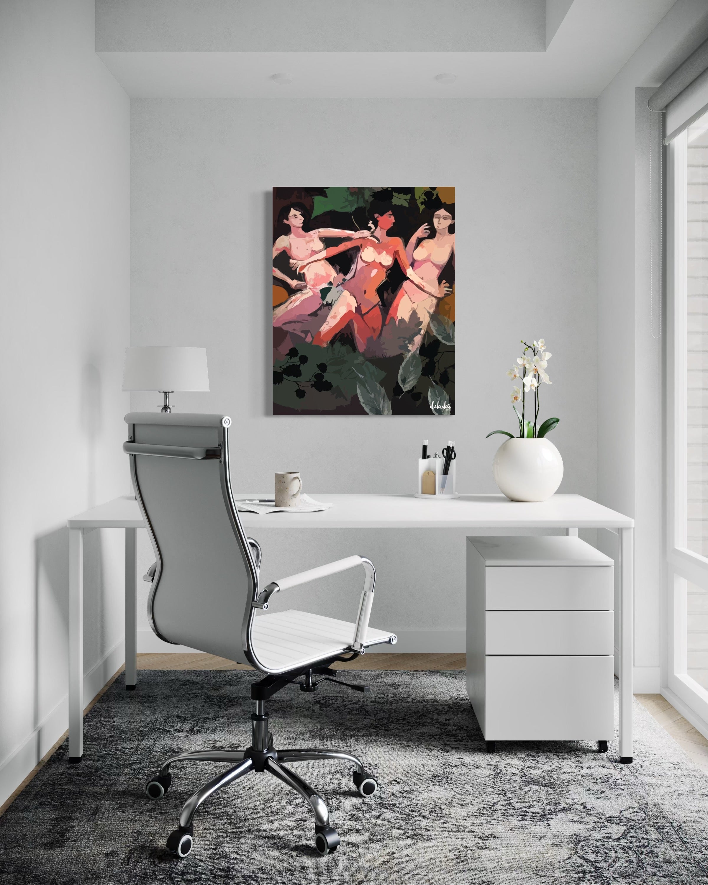 "Üç Zamanın Kadını" Tuval Üzerine Dijital Baskı Kanvas