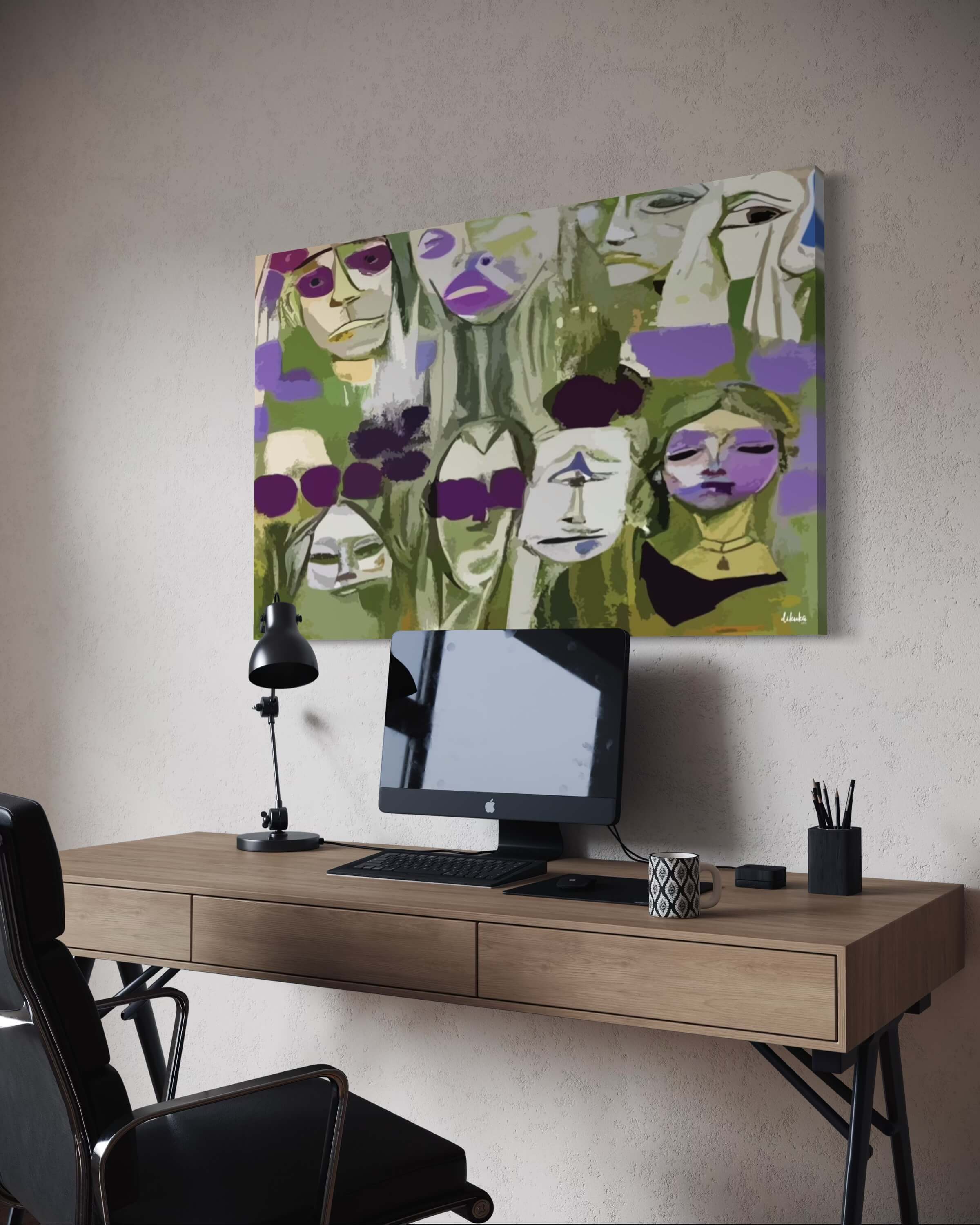 "Sessizliği Bozanlar" Modern Tuval Dijital Kanvas Tablo