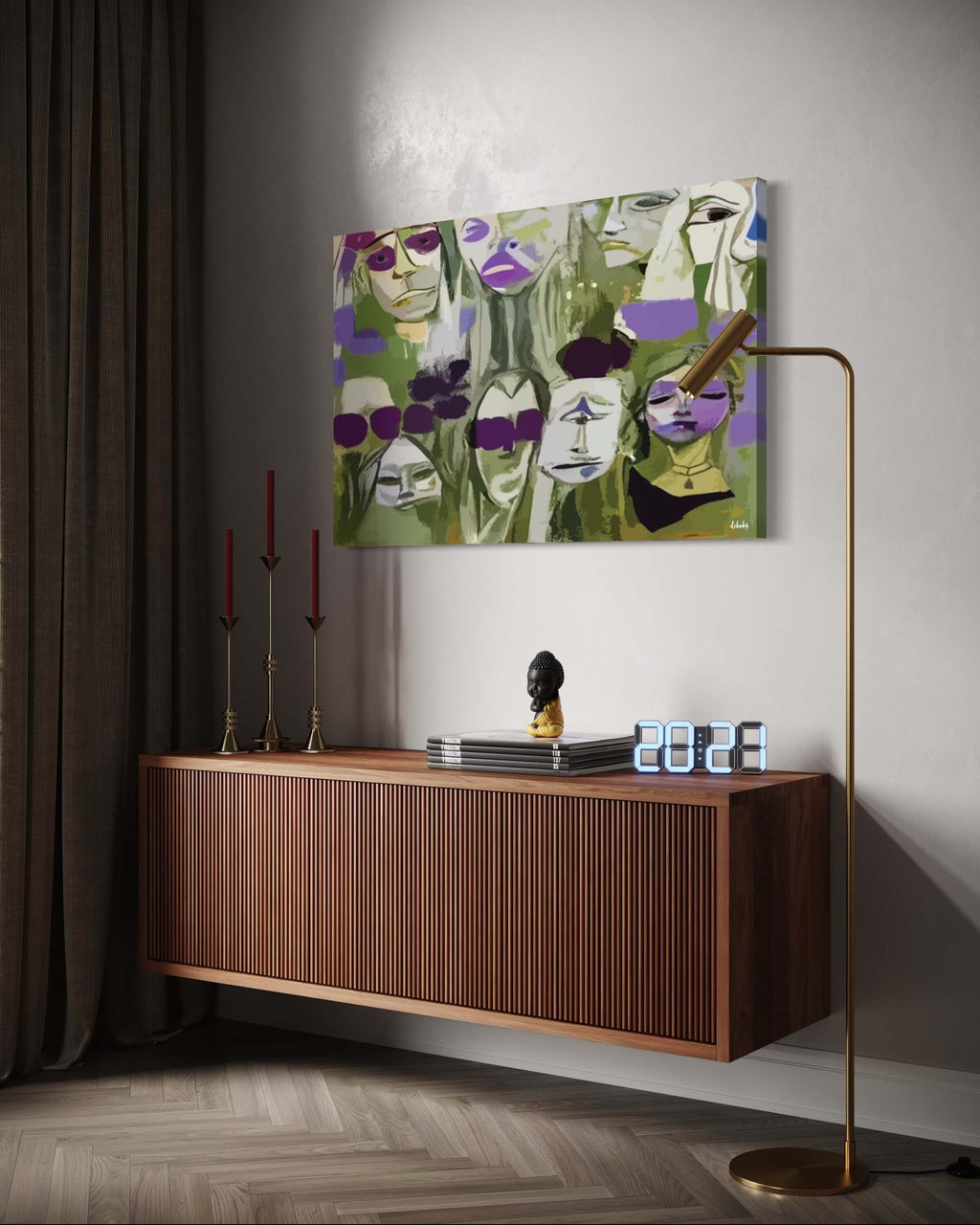 "Sessizliği Bozanlar" Modern Tuval Dijital Kanvas Tablo