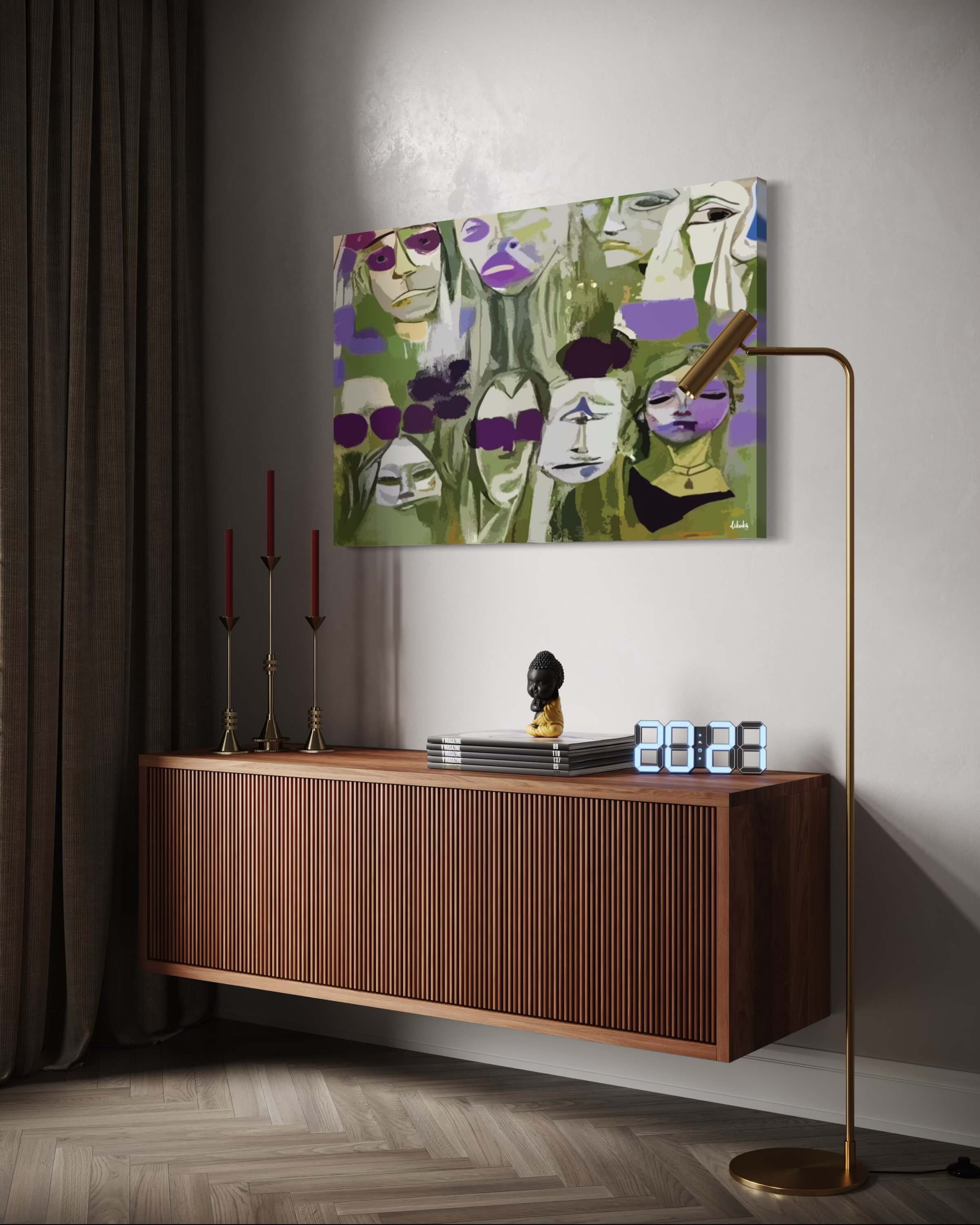 "Sessizliği Bozanlar" Modern Tuval Dijital Kanvas Tablo