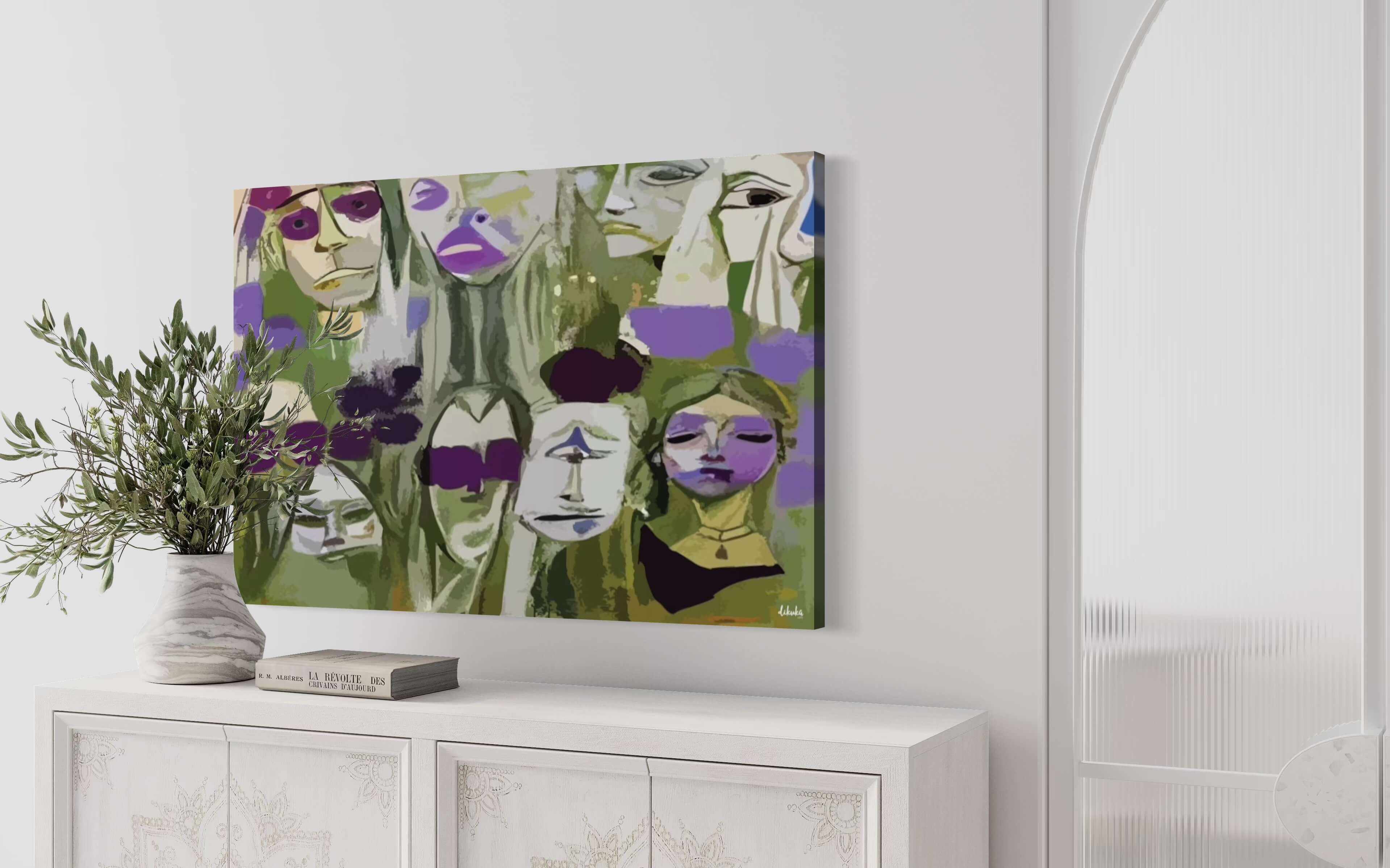 "Sessizliği Bozanlar" Modern Tuval Dijital Kanvas Tablo