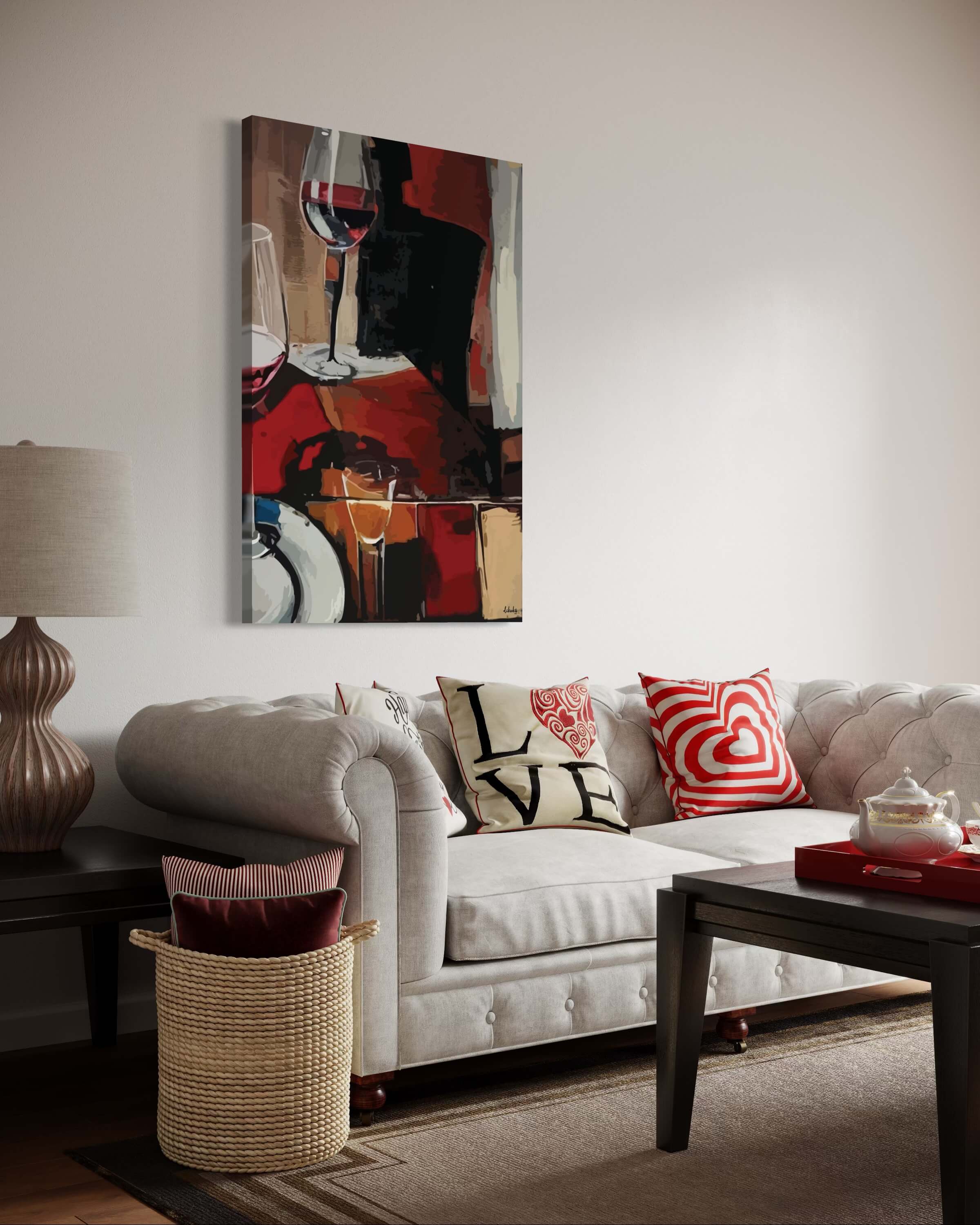 "Kadehte Kalan" Tuval Üzerine Dijital Baskı Kanvas