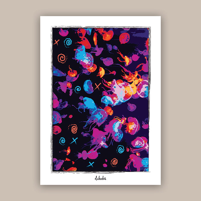 Moon Jelly Fish - Original Art Print | Poster | Canvas