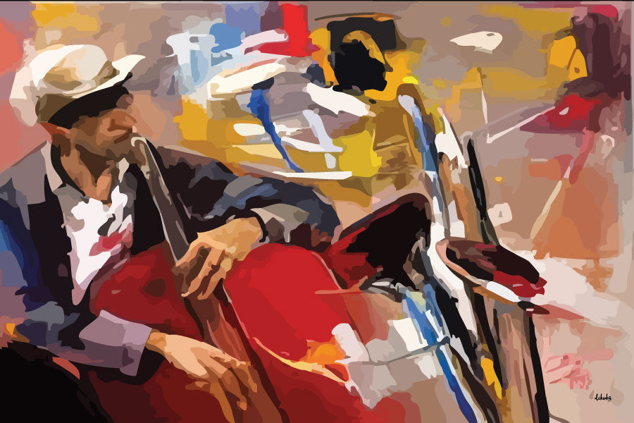 "Sokakların Ritmi”" Soyut Modern Tuval Dijital Kanvas Tablo