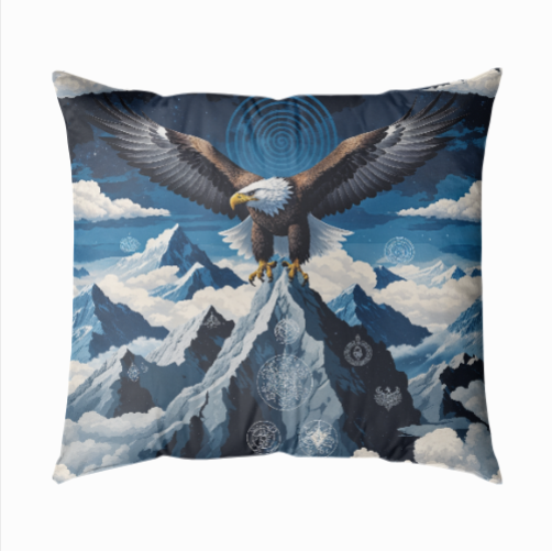Kutsal Dağlar ve Kartal Bakışı Yastık Kılıfı | 43x43 cm