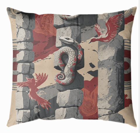 "Göbekli Tepe Ruhu: Mitolojik Desenli 2 Yastık Kılıfı 43x43 cm