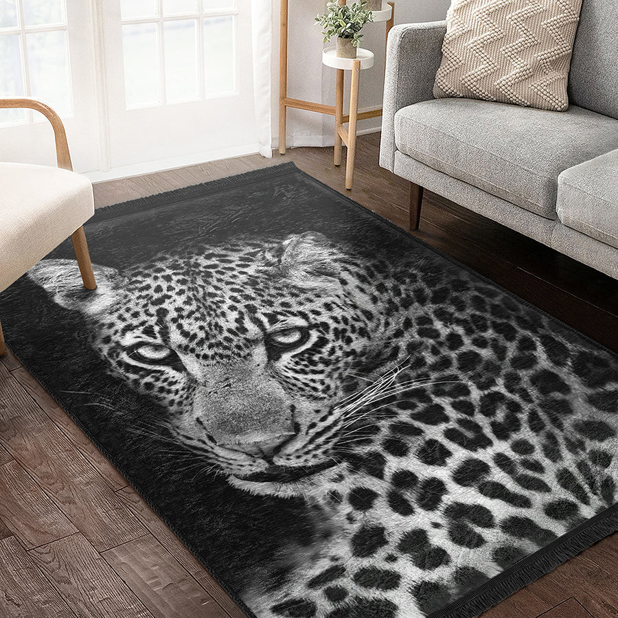Leopard Glow Kaymaz Taban Yıkanabilir Dikdörtgen, Kare Halı