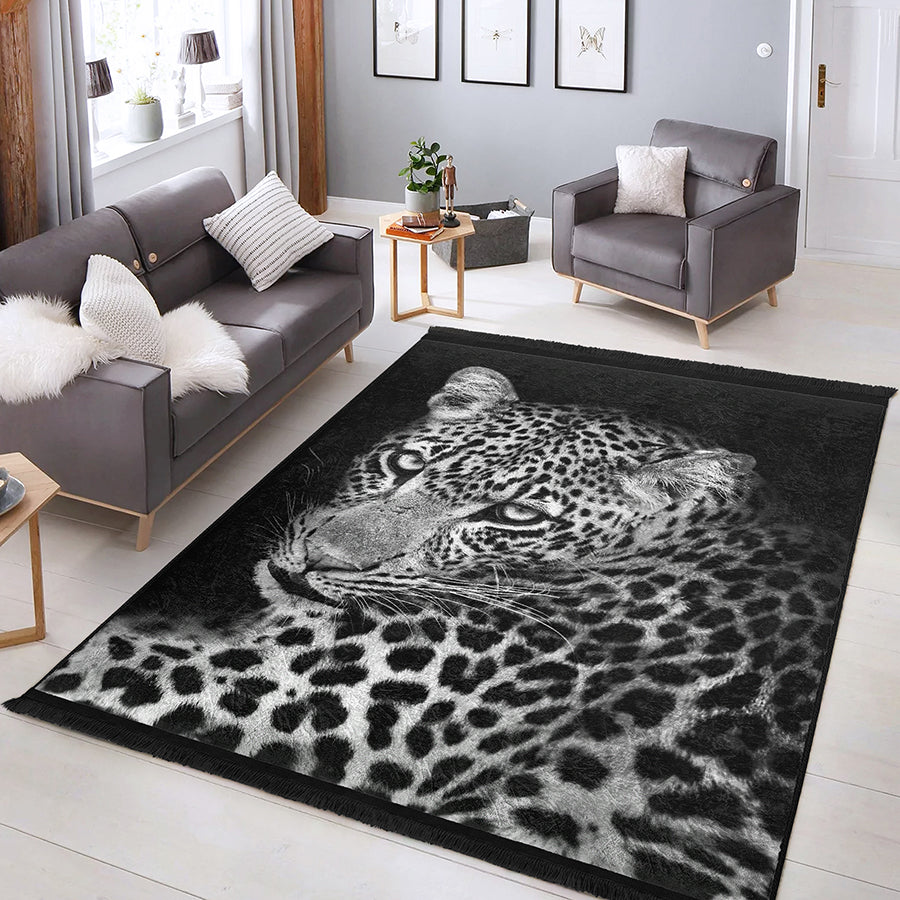 Leopard Glow Kaymaz Taban Yıkanabilir Dikdörtgen, Kare Halı